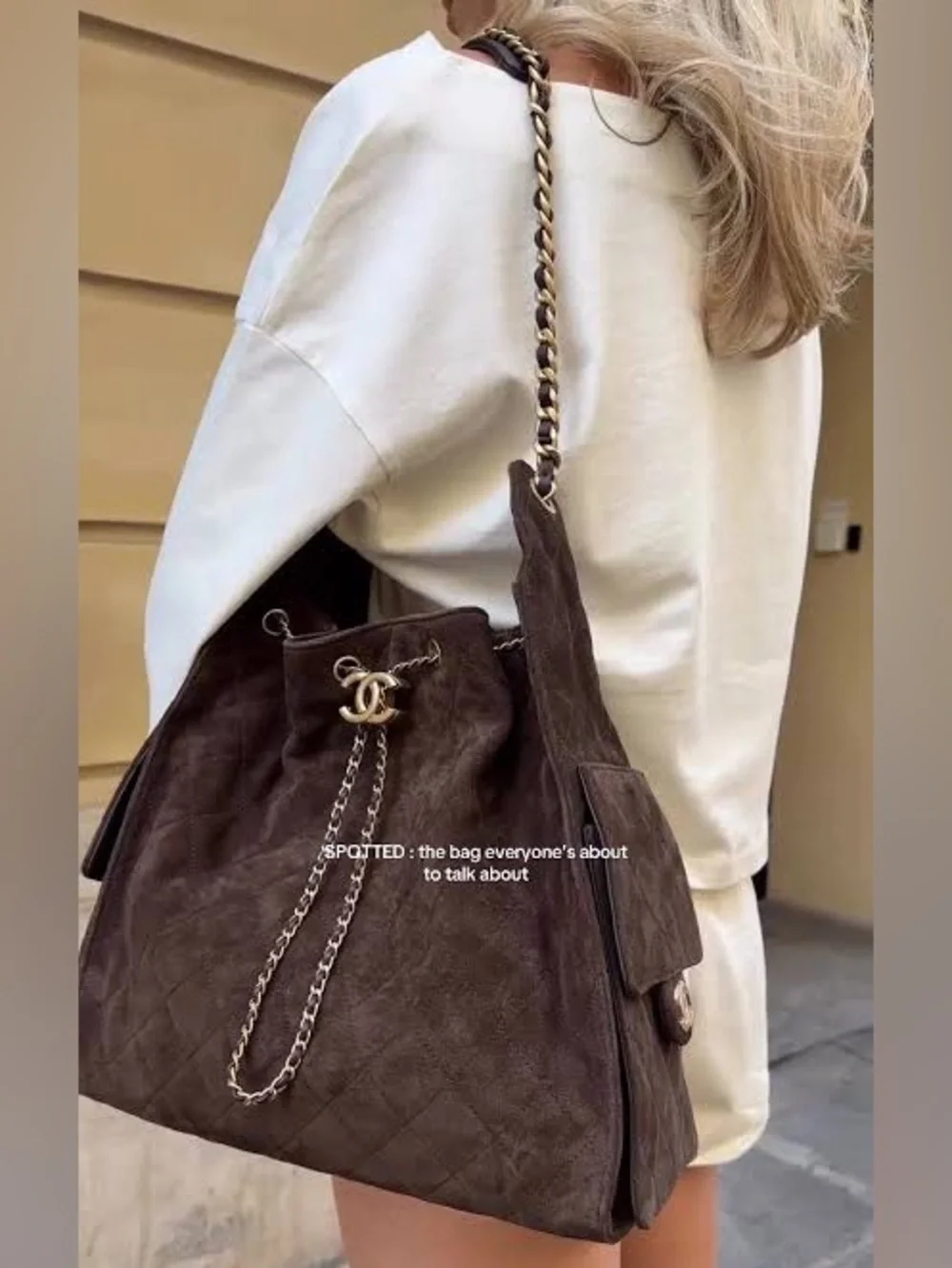 NWT Chanel Medium 25 Hobo Bag Dark Brown Suede Antique Gold Hardware